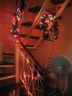 Christmas Wreath under the staircase