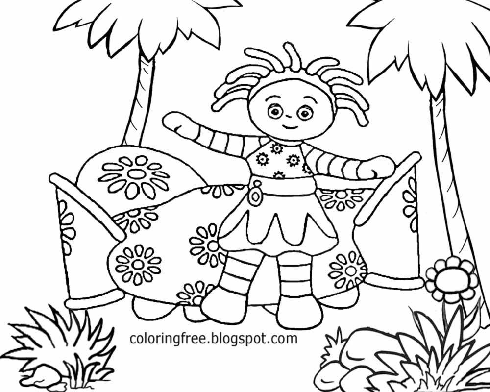 Cute woodland path Upsy Daisy In the night garden coloring pages cool beginner drawings to print