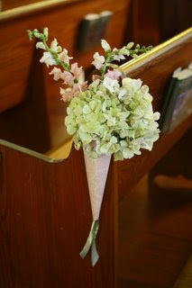 wedding pew flowers