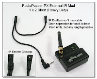 CP1104AC: RadioPopper PX External IR Mod - 1x2 Short (Heavy Duty) Cable with 2 LED Emitters