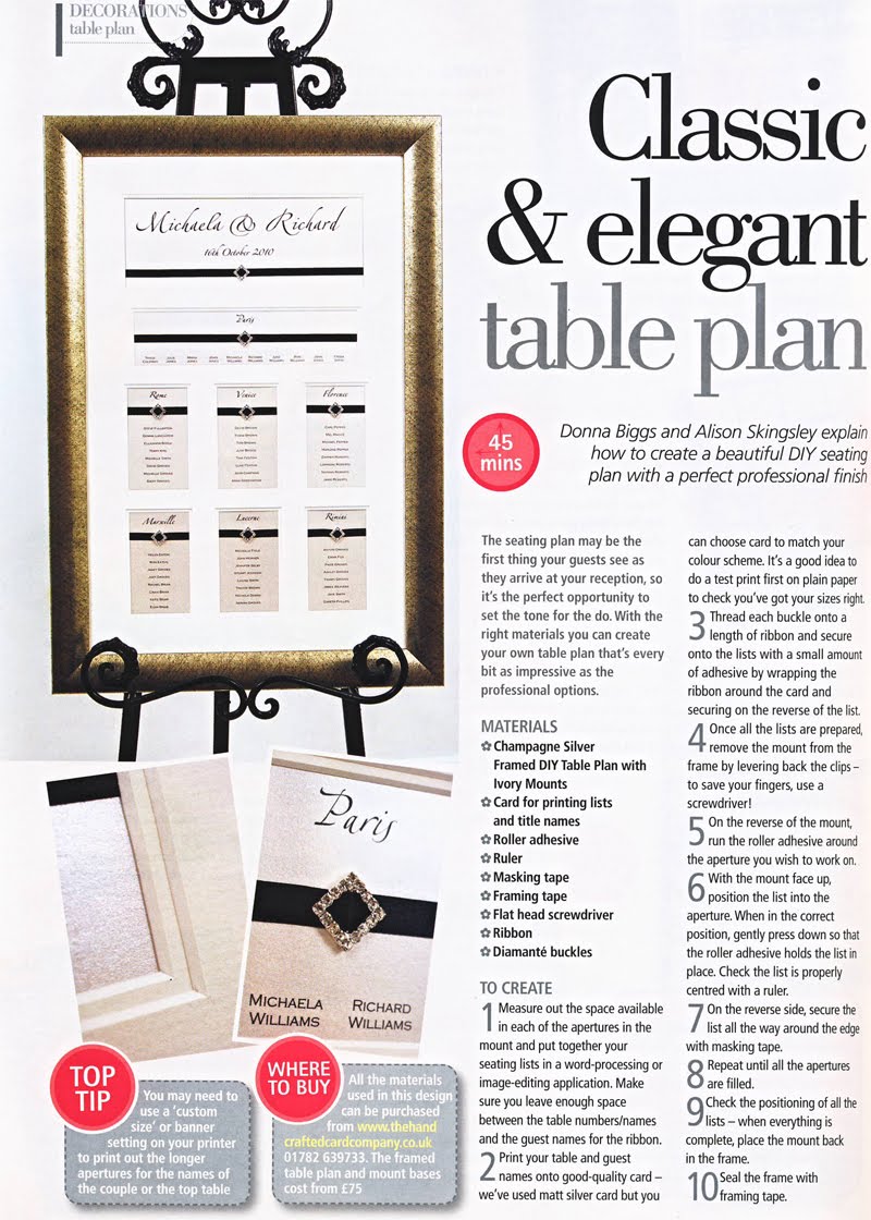 With the right materials you can create your own table plan that's 