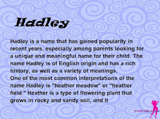 meaning of the name "Hadley"
