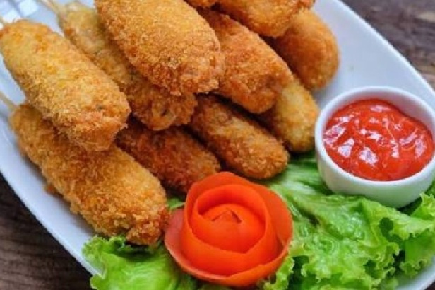 Recipe for making crispy spicy chicken sempol