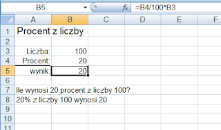 Procent z liczby w Excelu