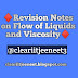 ♦️Revision Notes on Flow of Liquids and Viscosity♦️