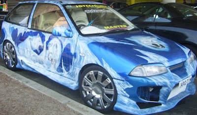 Blue Ice Airbrush Car Design
