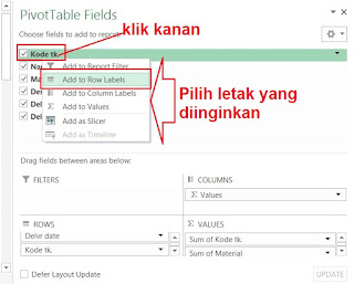 mengatur letak fields cara 2