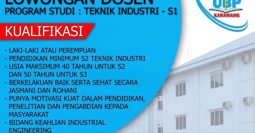 Lowongan Dosen Teknik Industri Universitas Buana 