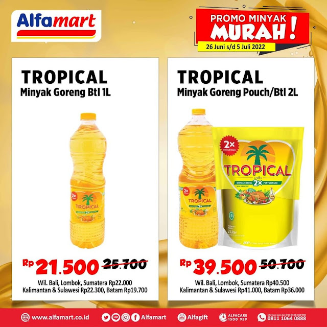 Promo Minyak Tropical 2L Harga 39 Ribu & 1L Harga 21 Ribu (s.d 05 Juli 2022)