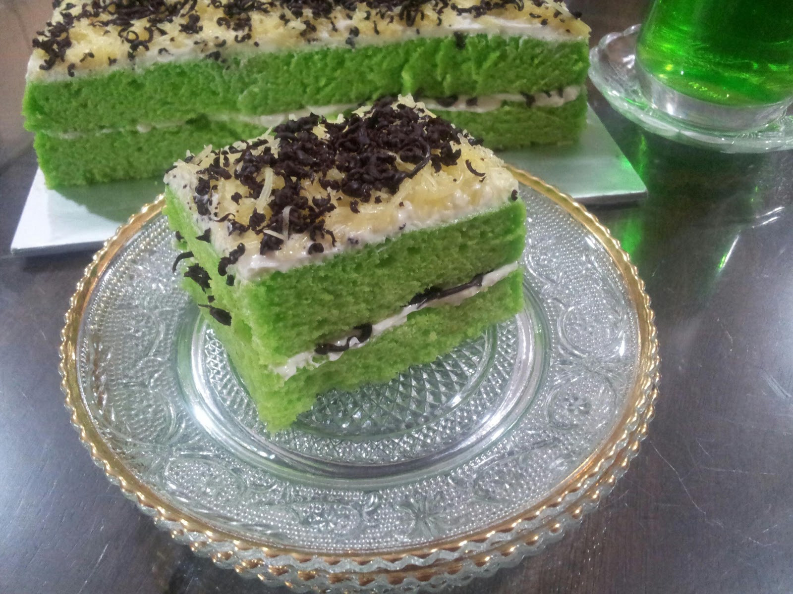 DUHAI HATI: Kek Kukus Pandan Keju Coklat