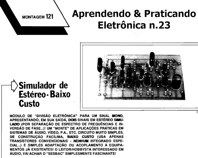 Técnicas e informações sobre gravação e conversão mono e pseudo estéreo – PARTE 3 - SÍNTESE SONORA & ELETRÔNICA ARTESANAL