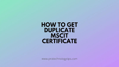 Duplicate MSCIT Certificate