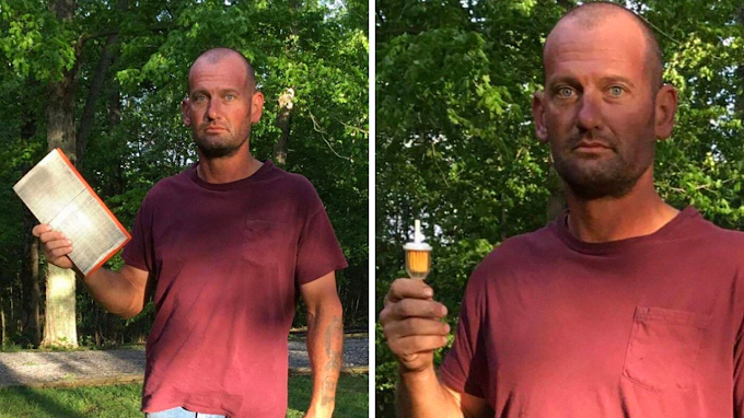 Photographs of a man who used filters in his photos have gone viral.