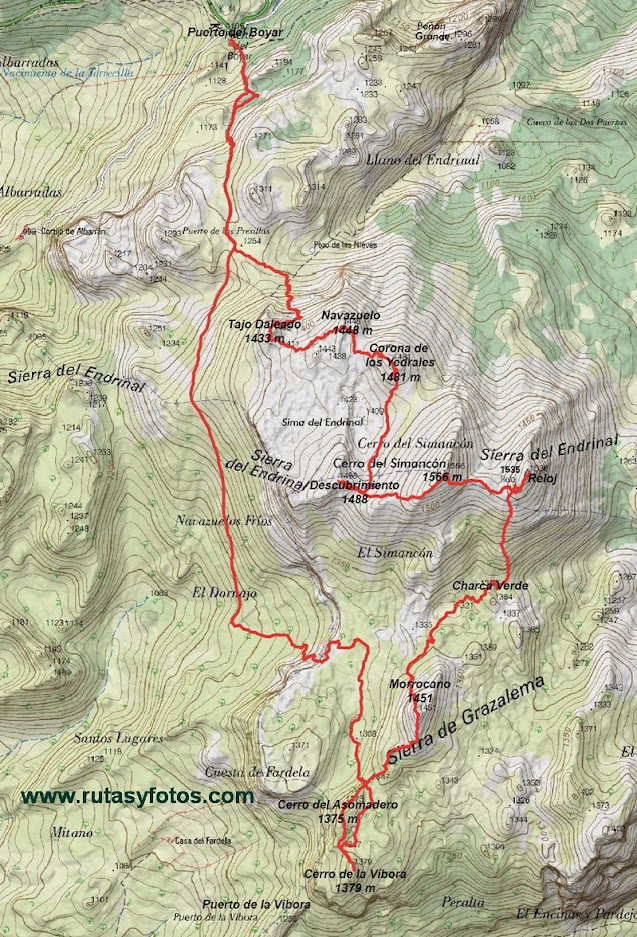 Nueve picos de la Sierra del Endrinal