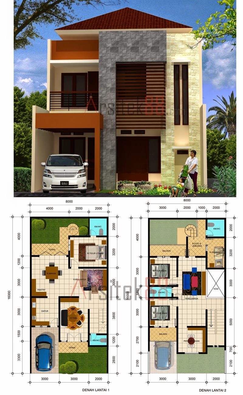 Desain Rumah Minimalis 2 Lantai Ukuran 8x12 Gambar Desain Rumah