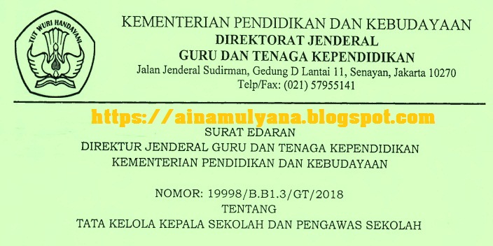Surat Edaran Gtk Tentang Tata Kelola Kepala Sekolah Dan Pengawas Sekolah (Pengeloalan Diklat Calon Kepala Sekolah Dan Diklat Penguatan Calon Kepala Sekolah Dan Pengawas Sekolah)