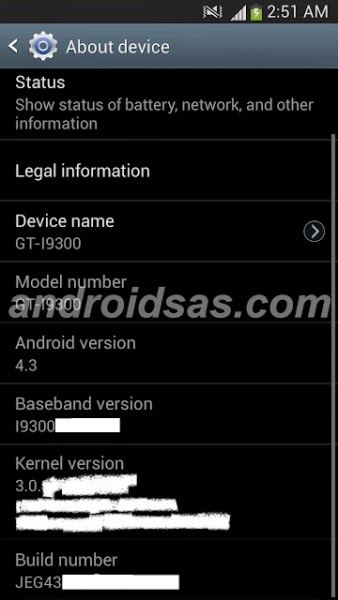 Samsung Galaxy S3 running Android 4.3  (1)