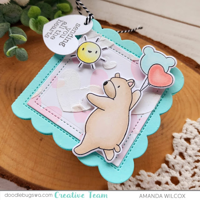 Pretty Pink Posh Mini Scallop Card and Mama Elephant Beary Good Day