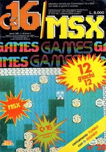 C16/MSX Games 28 - Aprile 1989 | PDF HQ | Mensile | Videogiochi | Commodore
Forse una delle poche riviste riviste in Italia a dedicarsi attivamente al supporto del Commodore 16 e del Plus 4; conteneva un mix fra giochi commerciali, oppurtunamente modificati, e programmi originali creati da autori italiani e stranieri.