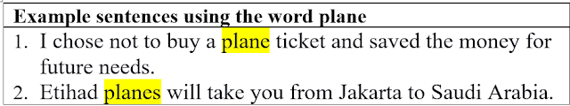 20 Example sentences using the word plane and their definitions