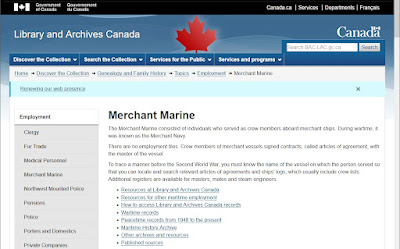 Screen capture taken 25 Nov 2022 of the Internet Archive's Wayback Machine snapshot at https://web.archive.org/web/20220707184922/https://www.bac-lac.gc.ca/eng/discover/genealogy/topics/employment/Pages/merchant-marine.aspx of the old Library and Archives Canada Merchant Marine page (https://www.bac-lac.gc.ca/eng/discover/genealogy/topics/employment/Pages/merchant-marine.aspx).