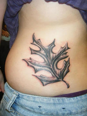 Label Custom art oak leaf tattoo design