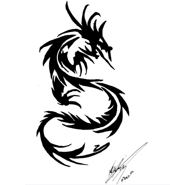 Tribal Dragon Tattoo