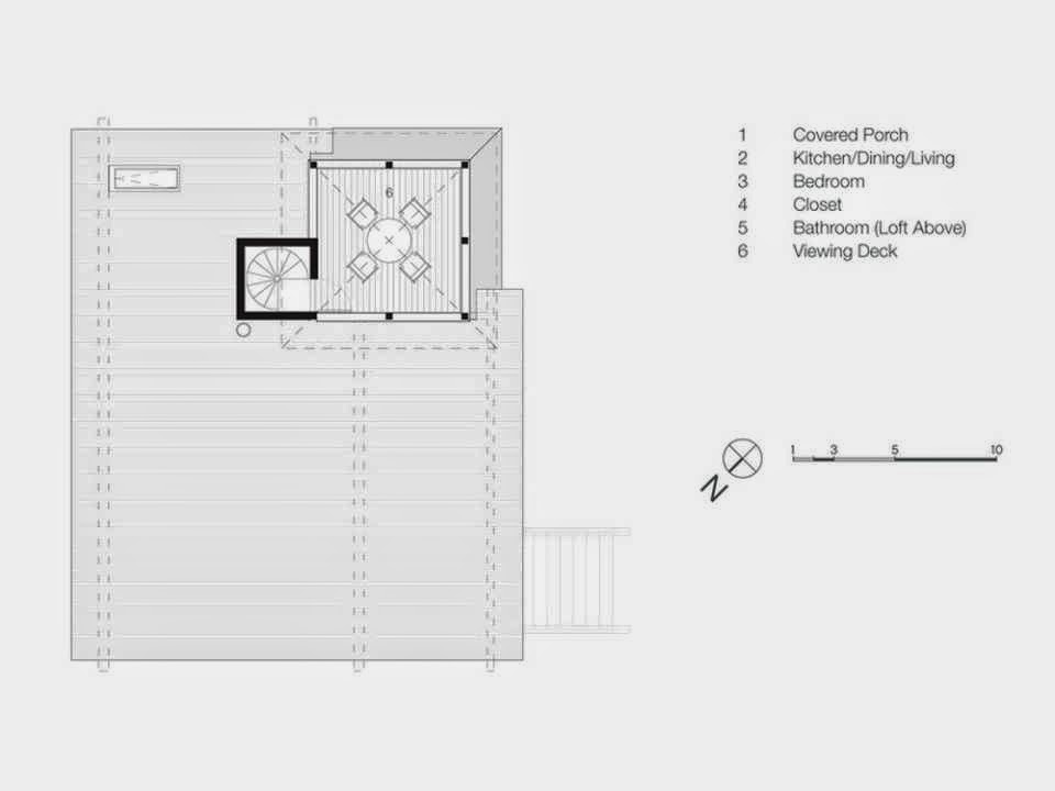 House with a Lighthouse Design Cabin Wood System with Minimalist White Concept