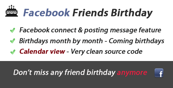 CodeCanyon – Facebook Friends Birthday Awesome App