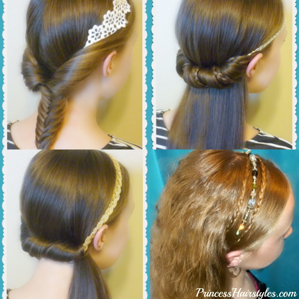 Image of Headband hairstyle for school