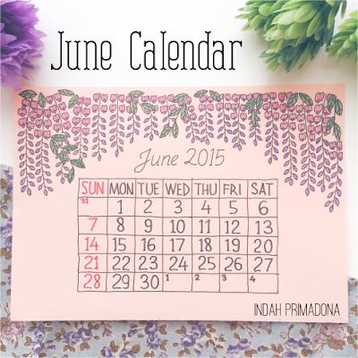 june calendar, kalender juni, diy calendar, membuat kalender sendiri