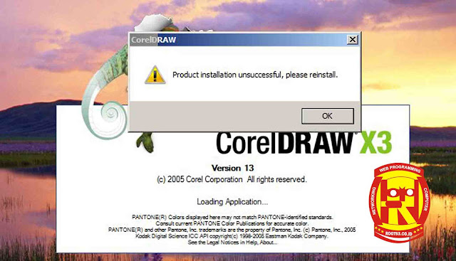 Masalah Product installation unsuccessful, please reinstal CorelDRAW X3