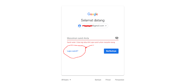 cara mengganti kata sandi email jika lupa