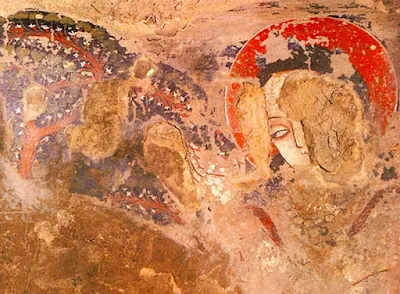 The oldest oil painting in Bamiyan, Afghanistan