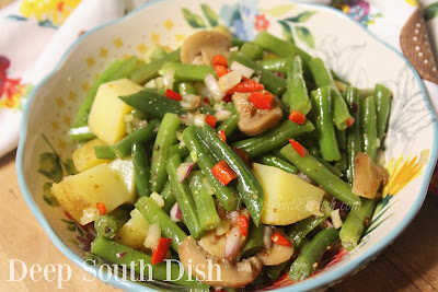 With green beans available year round, this green bean vegetable salad with potatoes makes for a great side dish any time of the year