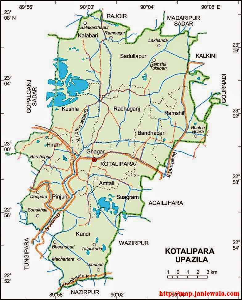 kotalipara upazila map of bangladesh