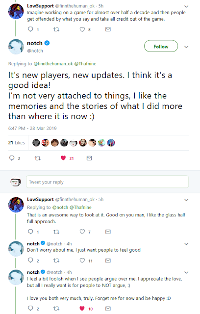 Notch Minecraft Twitter response to Microsoft removing his name from splash title