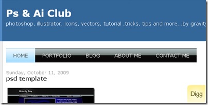 finished navigation bar or menu