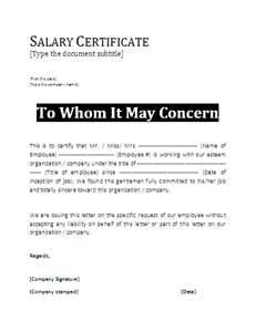 Salary letter format
