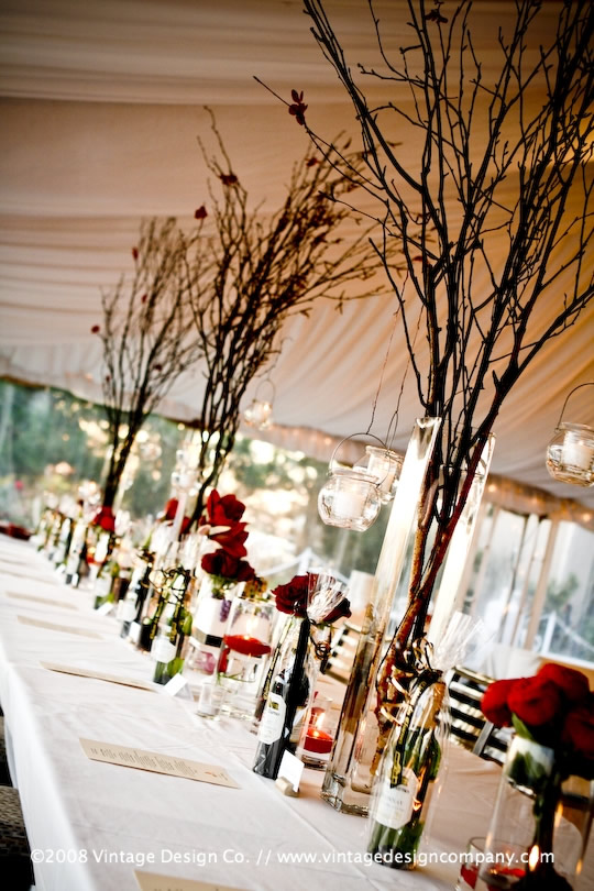 rustic tall wedding centerpieces