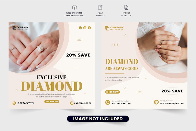 Jewelry store promotion template vector free download
