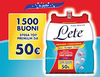 Logo Con Acqua Lete ''Bevi, scopri, vinci '' : 1500 Ticket Compliments da 50 euro