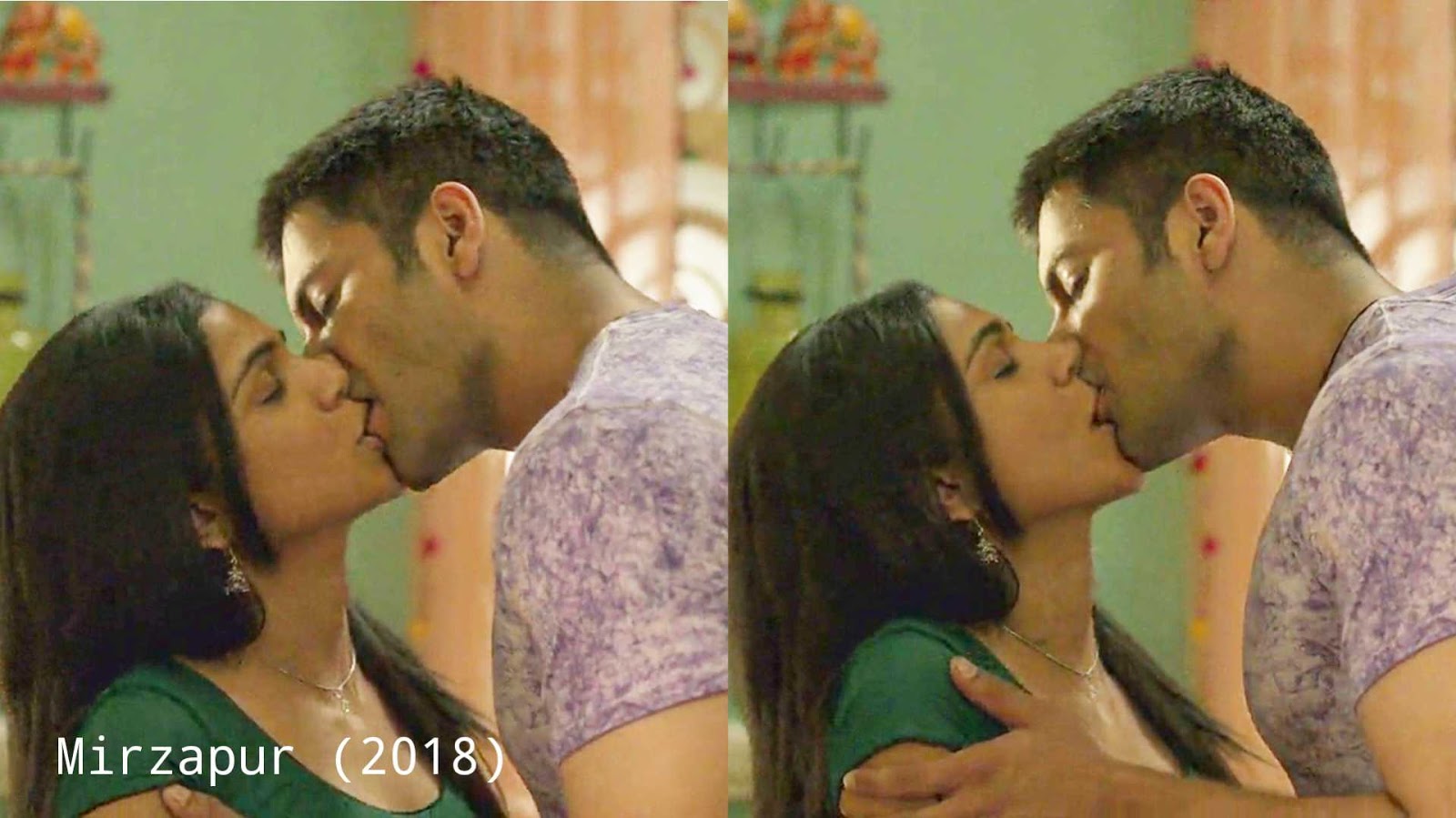 Shriya Pilgaonkar and ali Fazals Lip lock scenes from Amazon prime webseries Mirzapur 