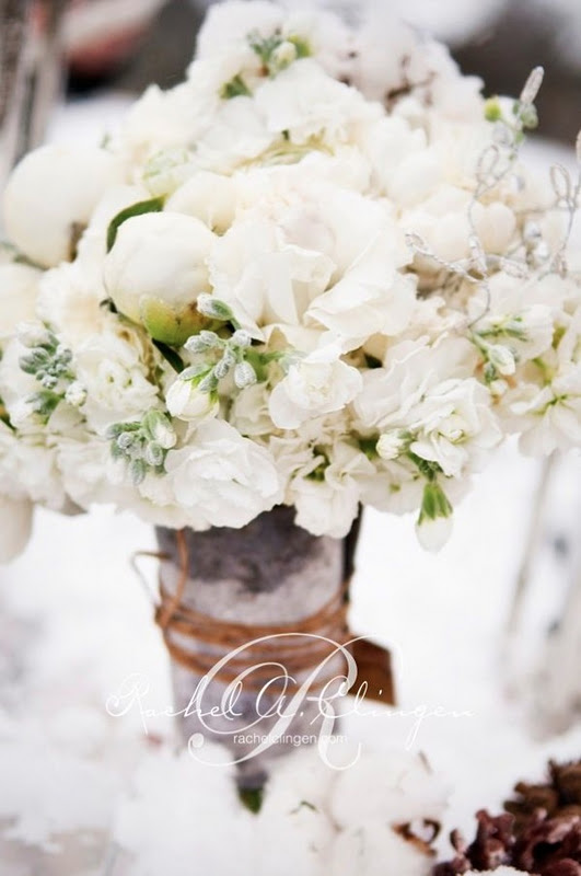 winter wonderland wedding bouquets