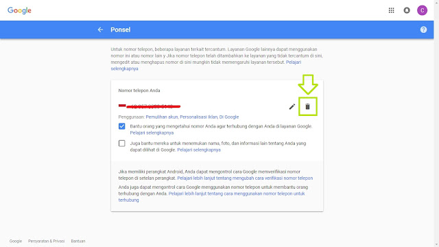 Cara Hapus Nomor Telepon Di Akun Google