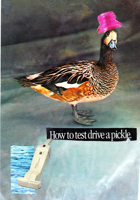 How to Test Drive a Pickle -- collage by douglas brent smith, 25 December 1987