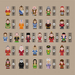 Avatar - The Last Airbender Alphabet - Cross Stitch PDF Pattern Download