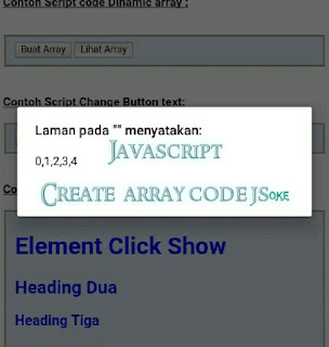 Example js Dinamical array ubah text button, onclick fungction