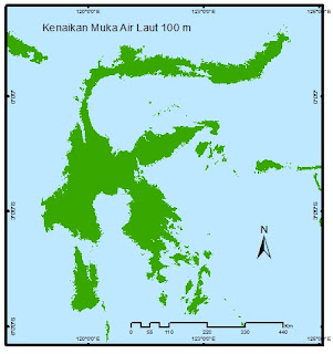 Beginilah Peta Pulau-Pulau Indonesia kalau Air Laut Naik Ratusan Meter