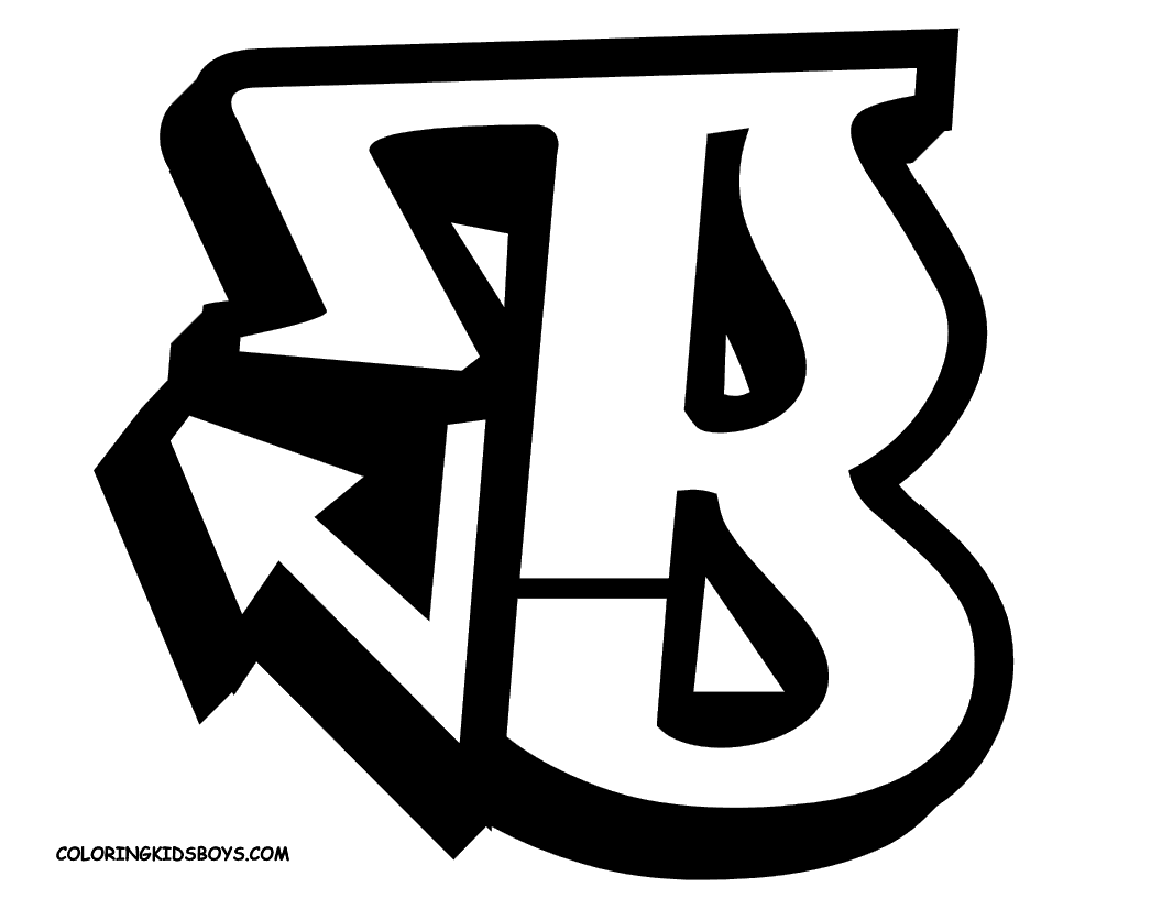 Graffiti Letter B Sketches Design 5